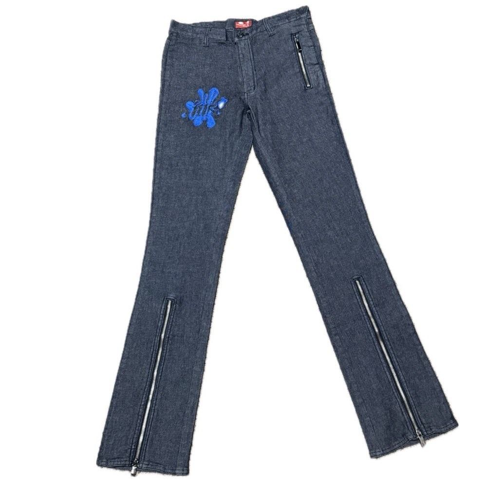 INK IMAGINE NOT KNOWING *NWT* Women's Y2K Moto Bootcut Jeans Zip Ankle | Sz 29
